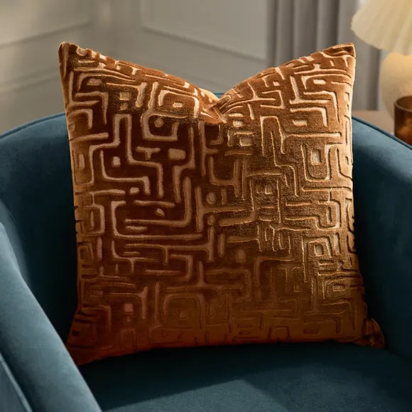 Hoem Soren Geometric Velvet Square Cushion 1
