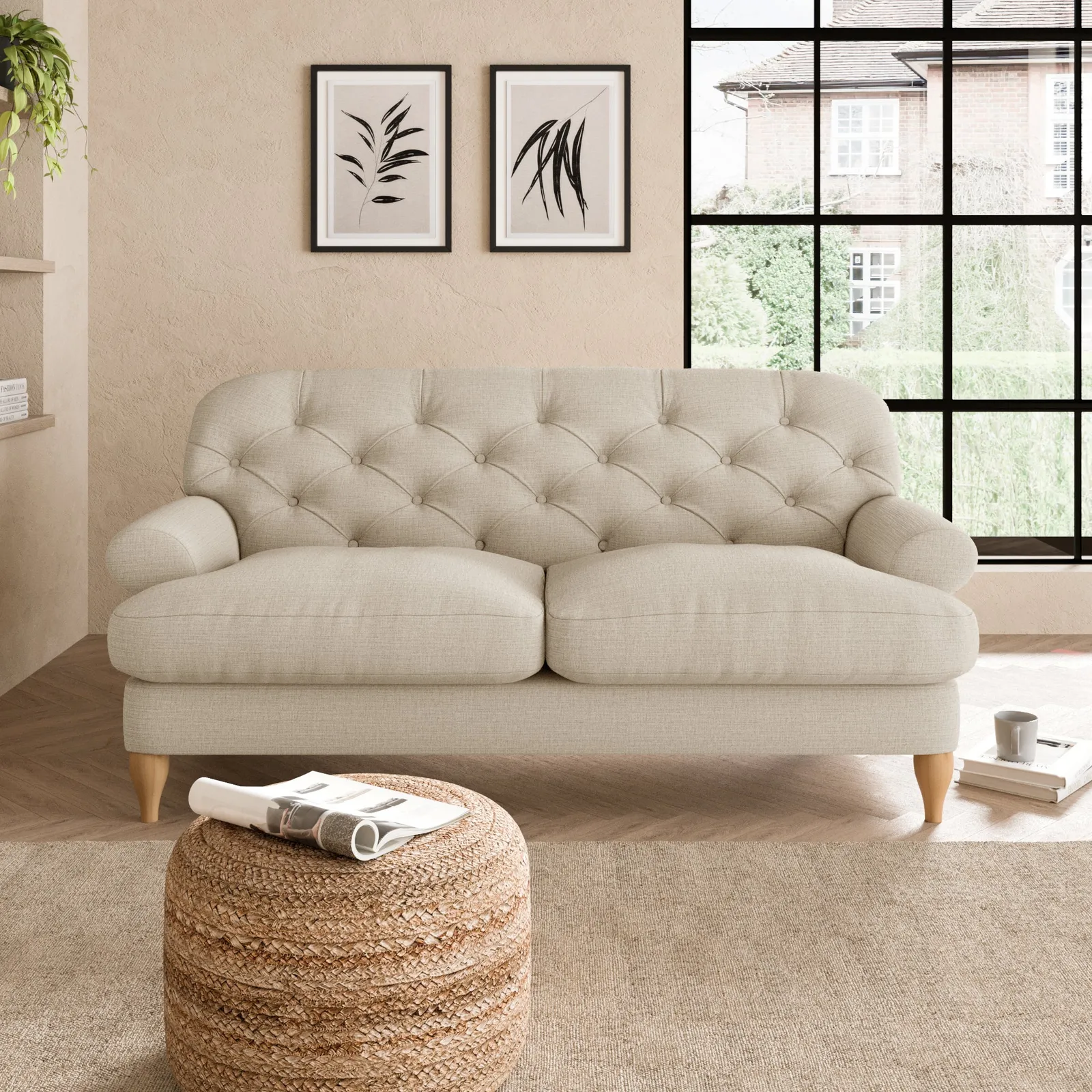 Canterbury Textured Weave 2 Seater Sofa Textured Weave Honey