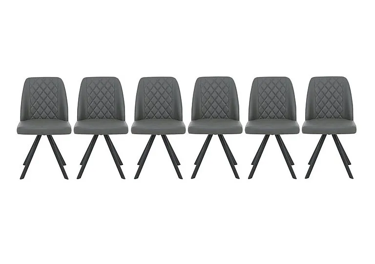 Jupiter Set of 6 Swivel Dining Chairs - Grey