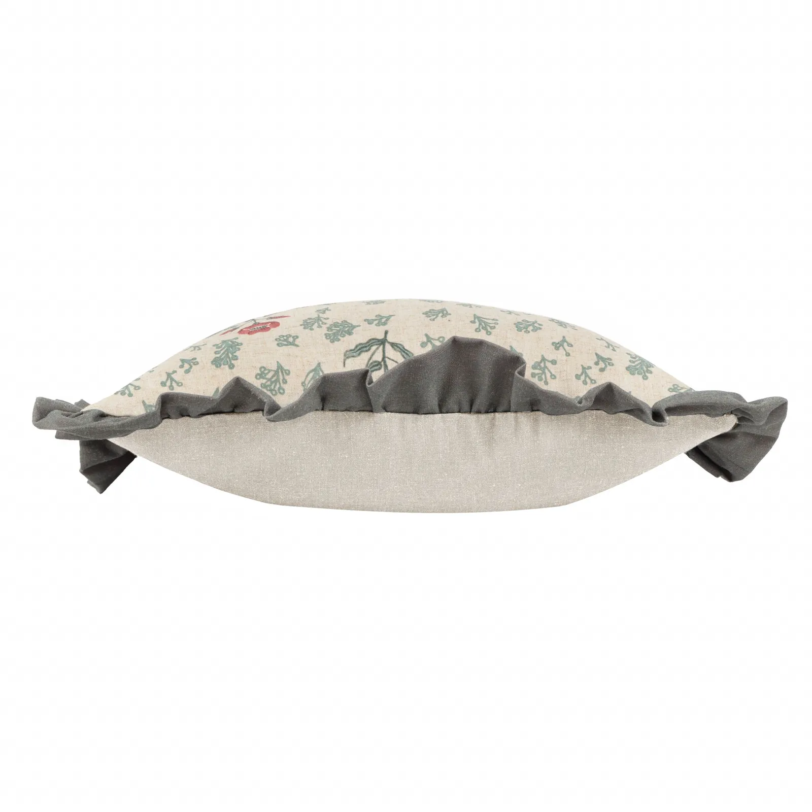 Paoletti Linen Renata Floral Printed Ruffle Cushion 4