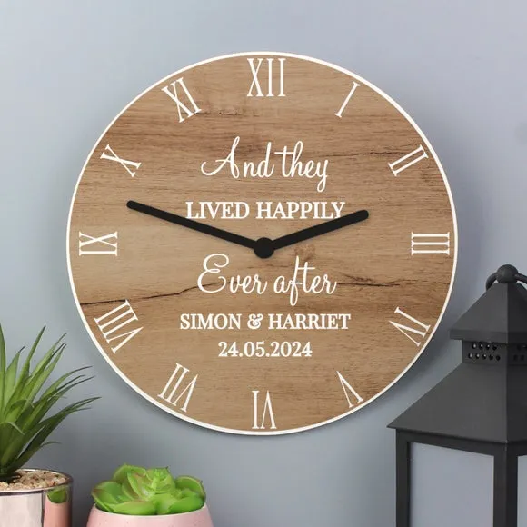 Personalised Message Wood Effect Wall Clock 4