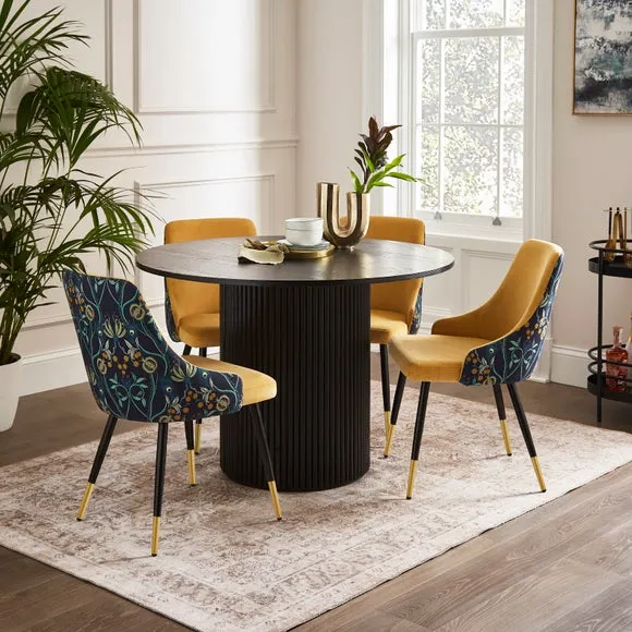 Ariana Set of 2 Dining Chairs, Havisham Print Velvet 2