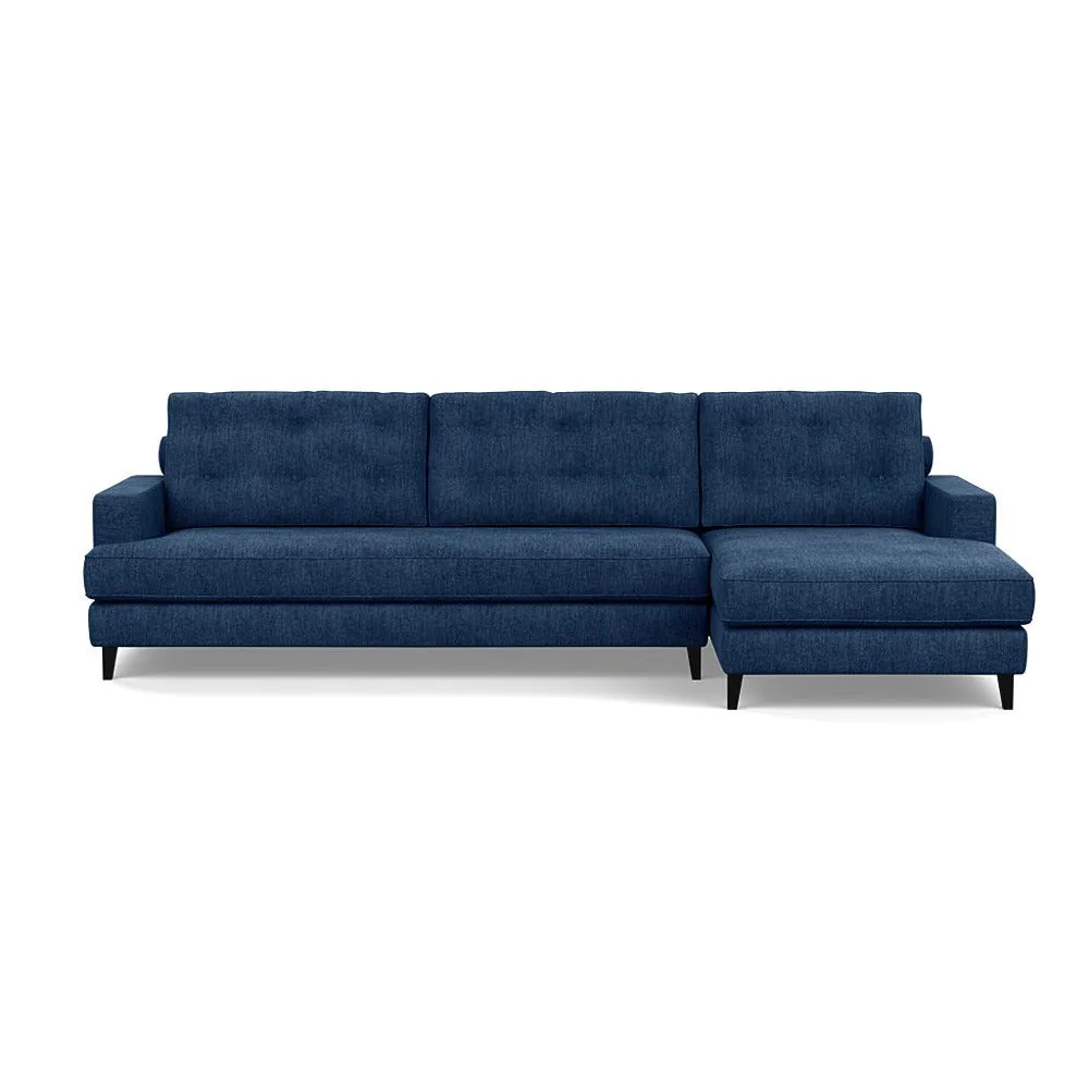 Heal's Mistral Right Hand Facing Corner Sofa Broad Weave Lagoon Black Feet 1