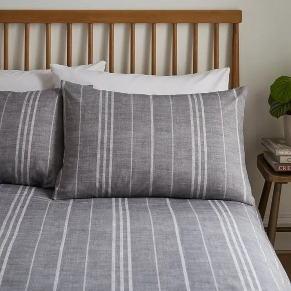 Harley Stripe Polycotton Duvet Cover & Pillowcase Set 2