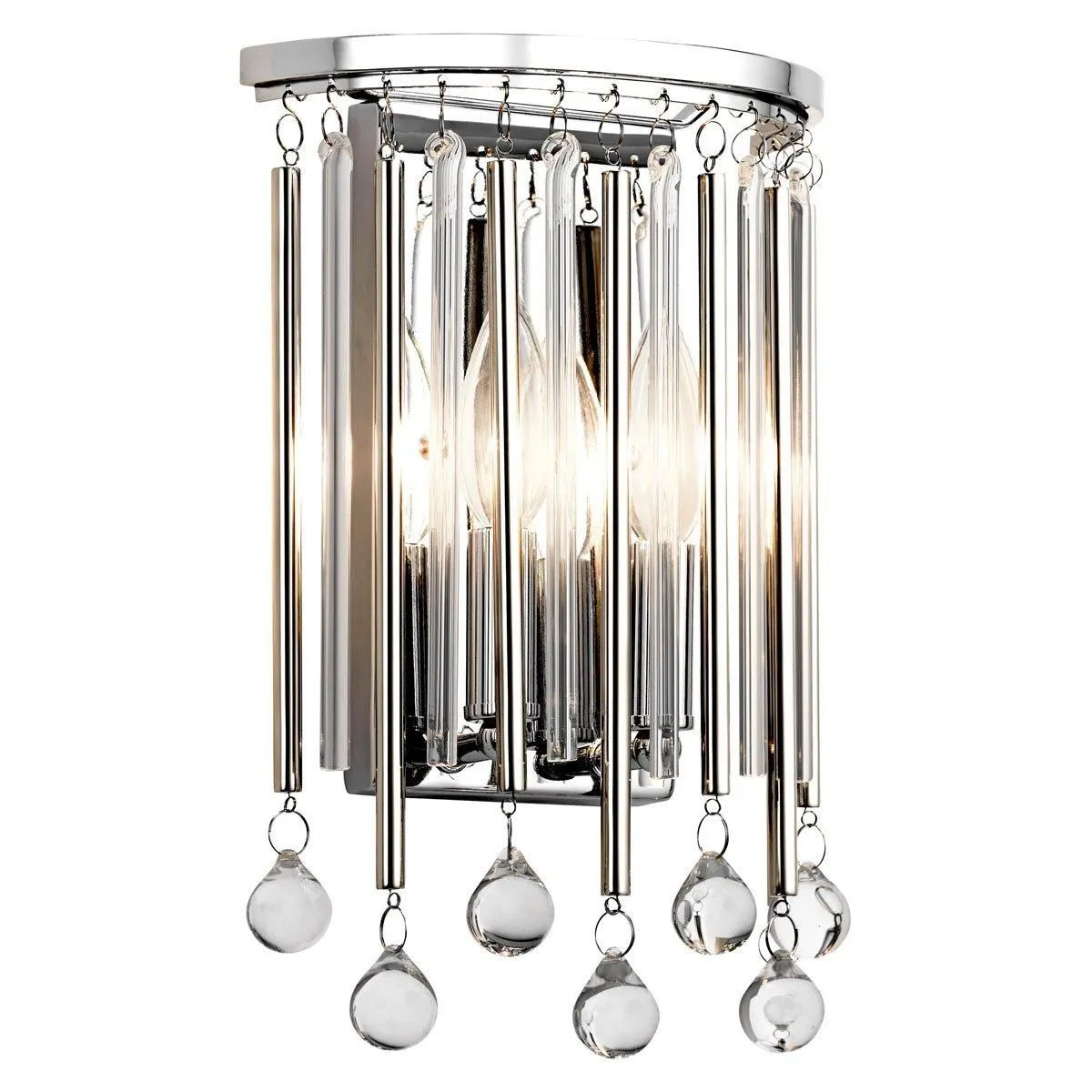 Netlighting Kichler Piper Wall Lamp Polished Chrome in Grey