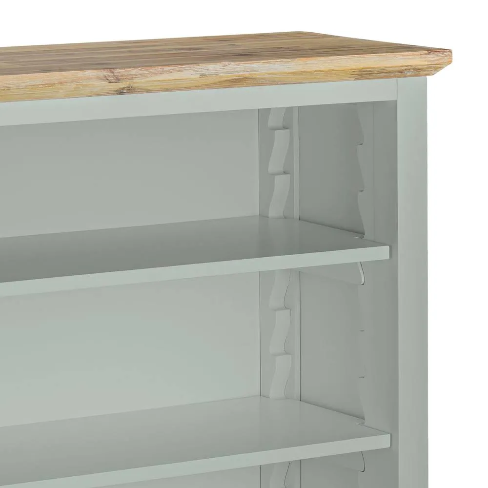 Statement Furniture Florence Bookcase with Adjustable Shelves, Fully Assembled Bookshelf in Light Green 3