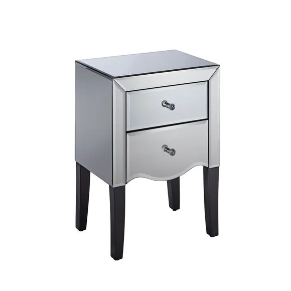 Palermo 2 Drawer Mirrored Bedside Table 2