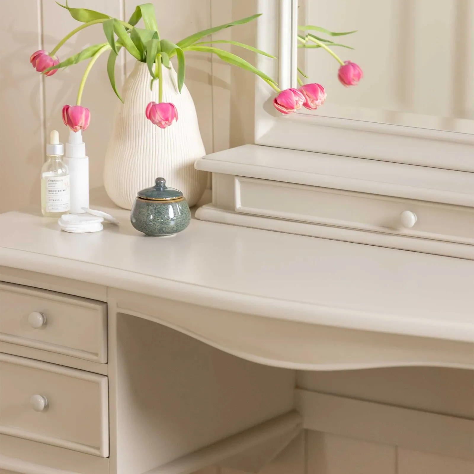 Calista Dressing Table, White Wood | Barker & Stonehouse 5
