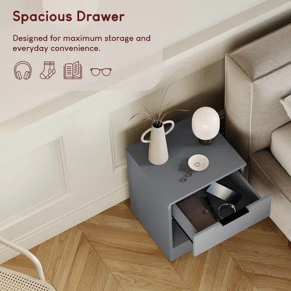 RETURN - Hayes Set of 2 1 Drawer Bedside Tables 4