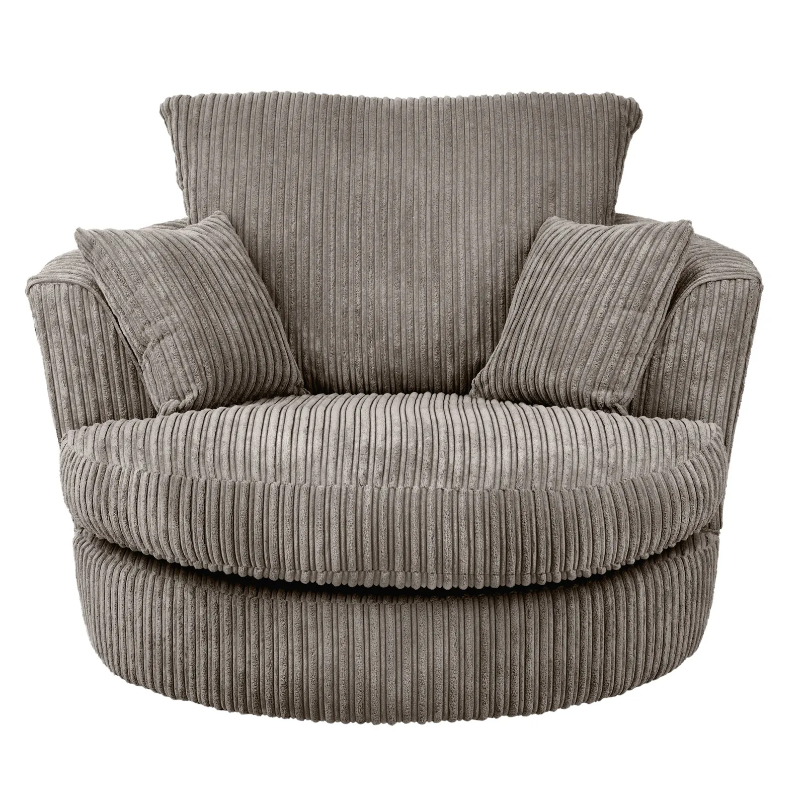 Blake Jumbo Cord Swivel Chair Grey