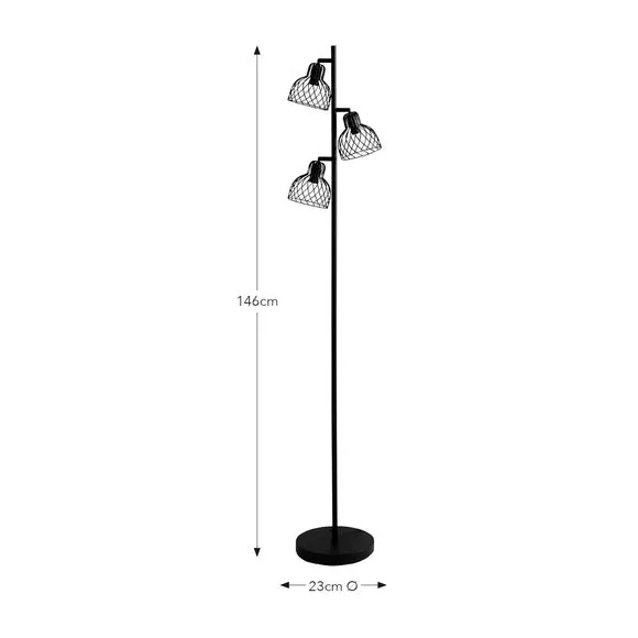 Austin Industrial Adjustable 3 Light Floor Lamp 6