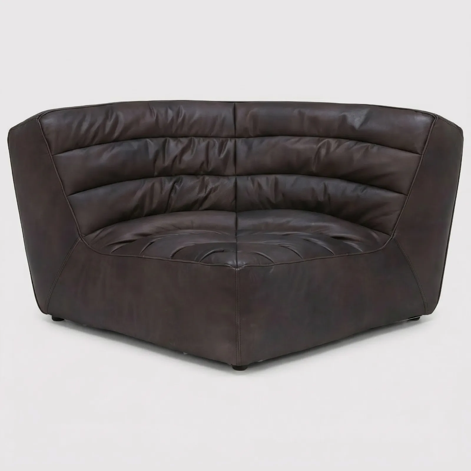 Timothy Oulton Shabby Sectional Corner Modular Sofa, Black Leather | Barker & Stonehouse 1