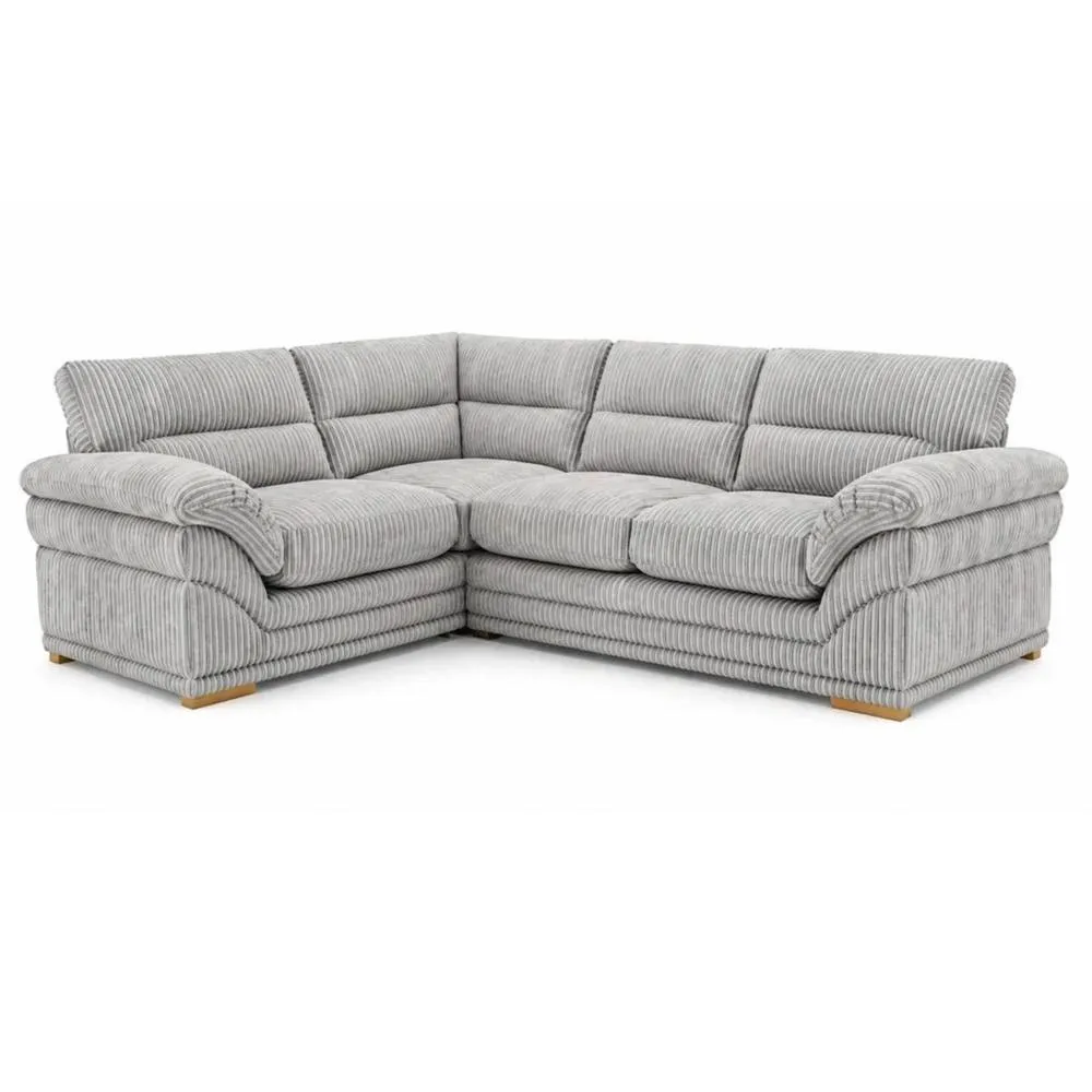 Bliss Furniture Amalfi Claude Right Hand 2 Piece Corner Sofa in Silver