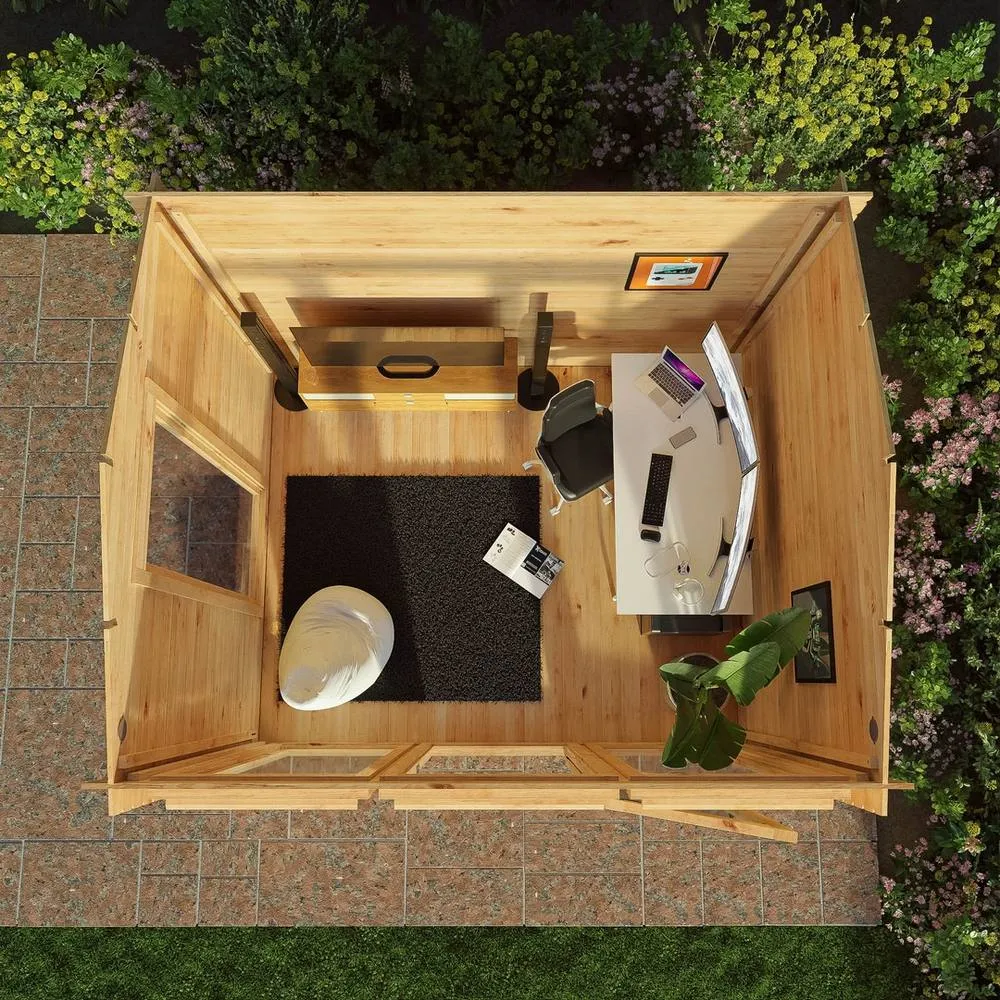 Mercia 3 x 2.5 m Reverse Apex Log Cabin - 19 mm - L263.7 x W302.4 x H253.4 cm in Brown 6
