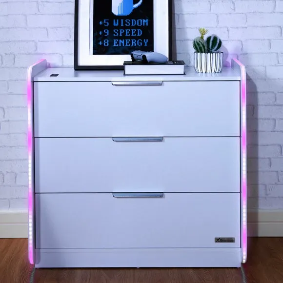 X Rocker Electra Chest of 3 Drawers with LED Lights 4