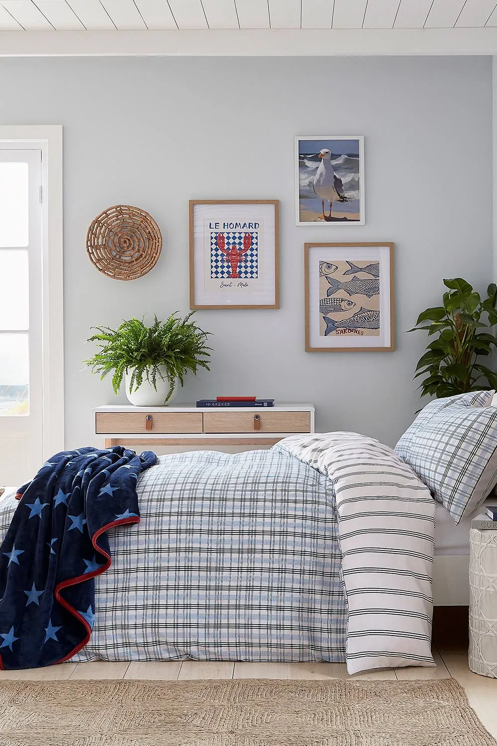 Helena Springfield 'Jones Check' Brushed Cotton Duvet Cover Set in Navy