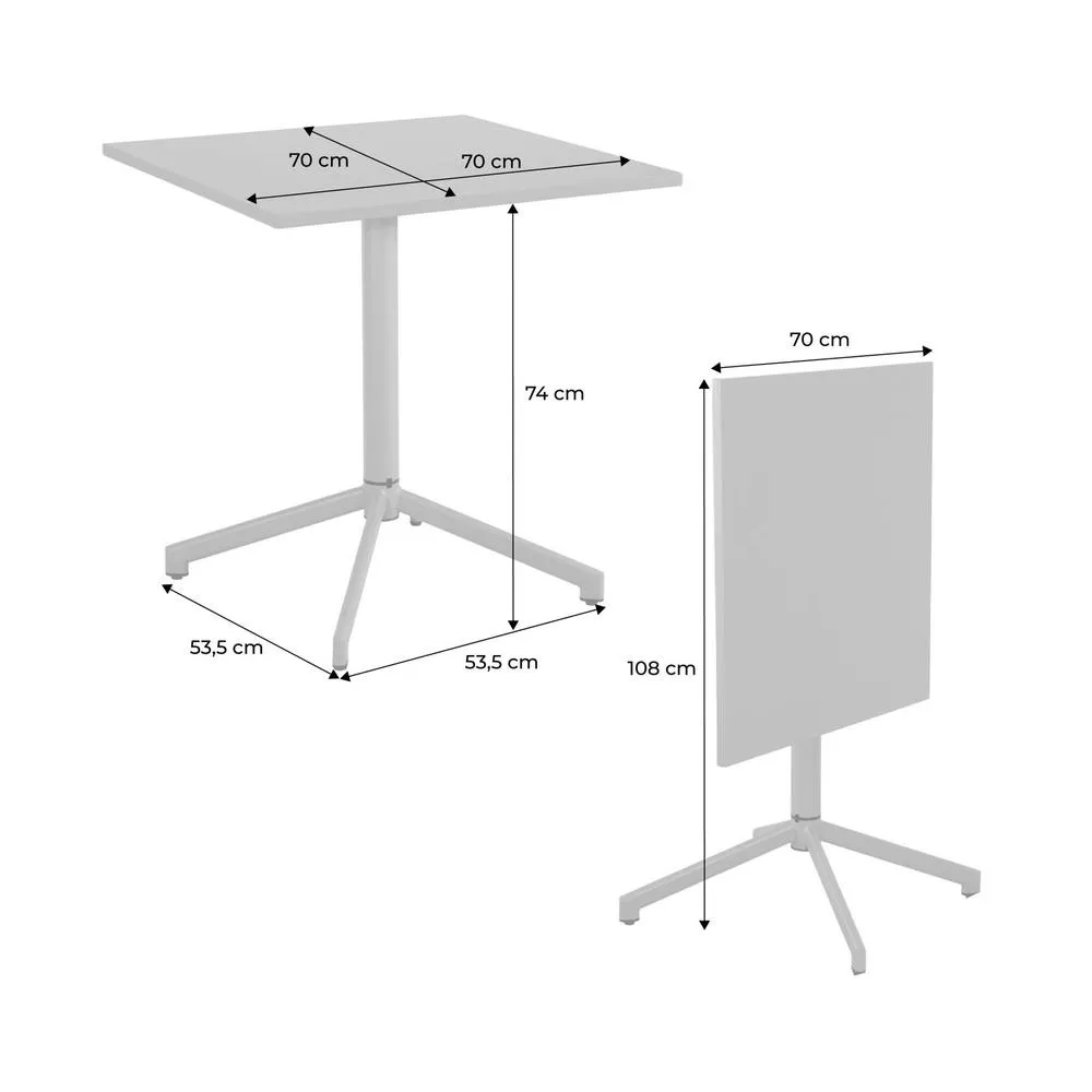 sweeek Square folding metal garden table + 2 seats in Light Green 5