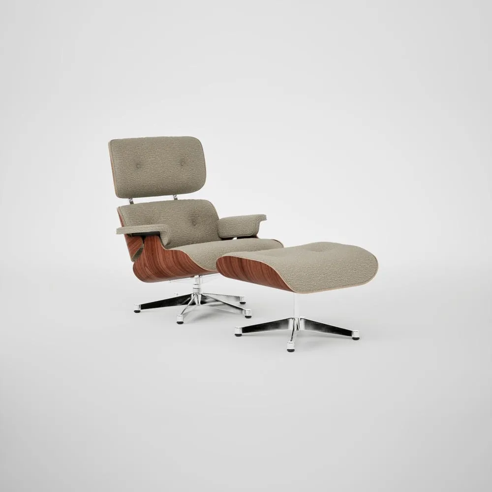Vitra Eames Lounge Chair & Ottoman Santos Palisander Contemporary Nubia 04 Bamboo Terra Polished Base 05 1