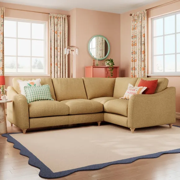 Hattie Slub Faux Linen Corner Sofa 1