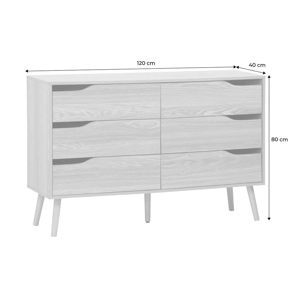 sweeek 6-drawer chest with wood effect in Light Brown 6