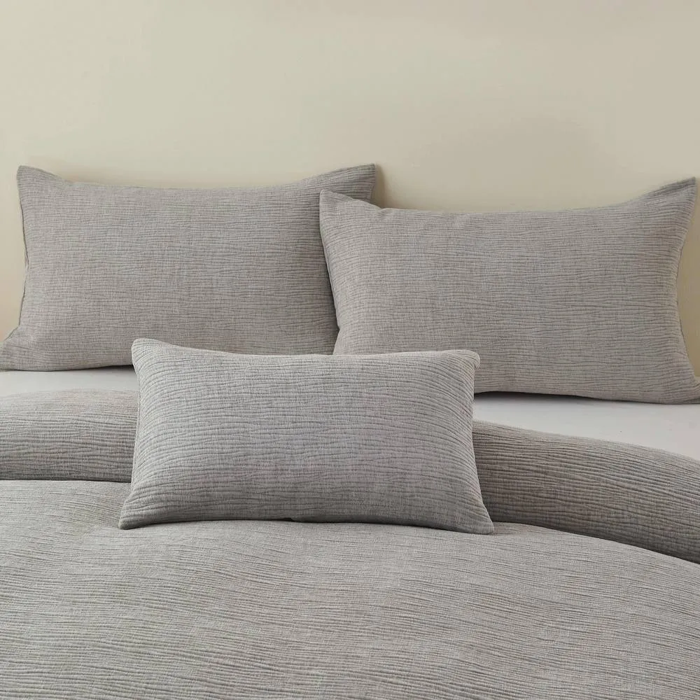 Portfolio Home Bergen Rectangular Filled Boudoir Cushion Pillow Bed Sofa 32 x 50cm in Silver