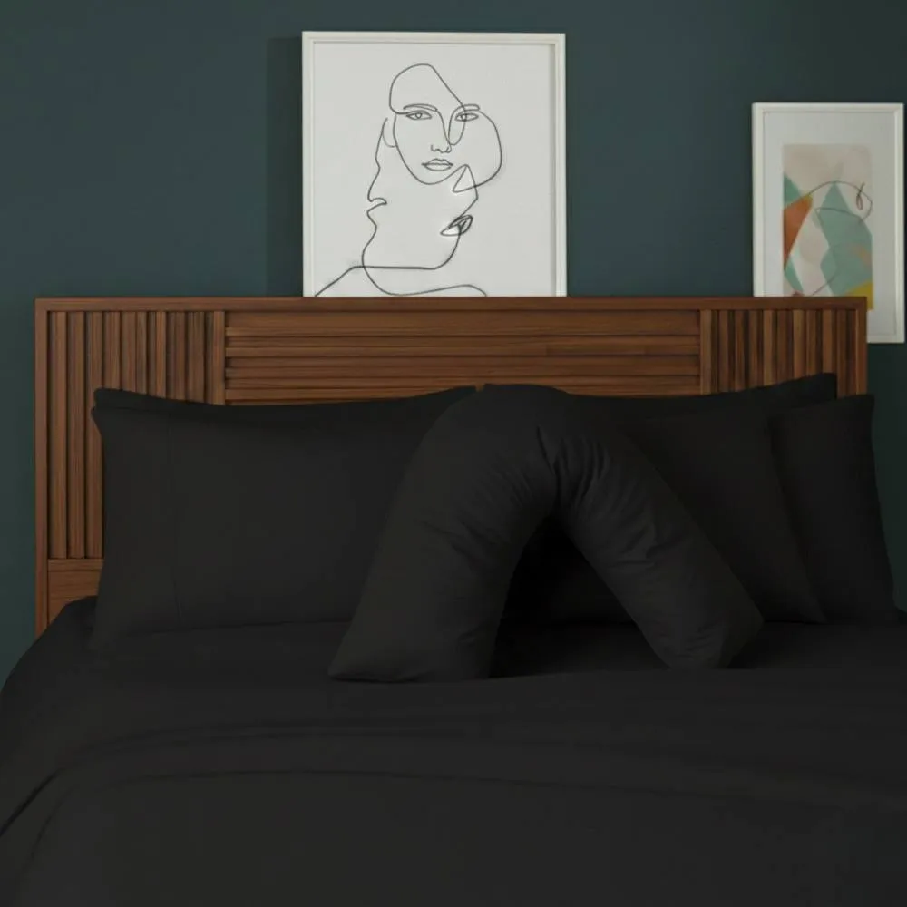 Snug City V Shape Pillowcase for Support Maternity Pillows Polycotton Easy Care in Black