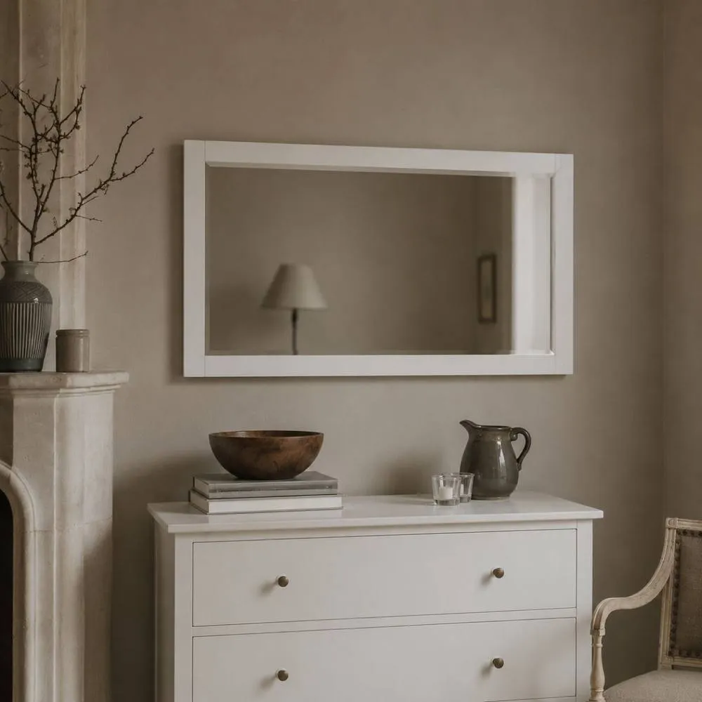 Statement Furniture Edward Hopper Wall Mirror 140x70cm in White