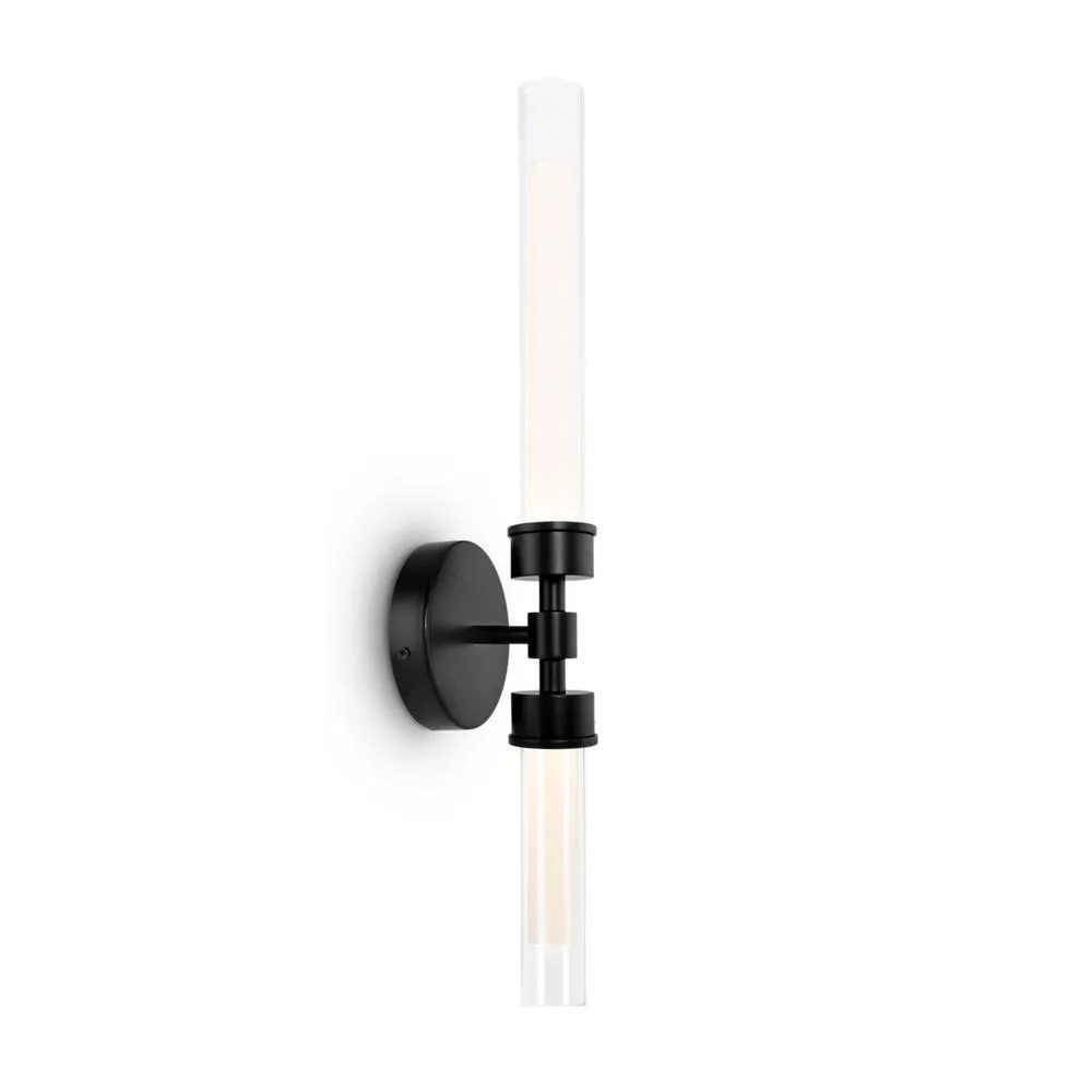 Netlighting Maytoni Stelo Modern 2 Light Integrated LED Wall Lamp Black 3000K 2