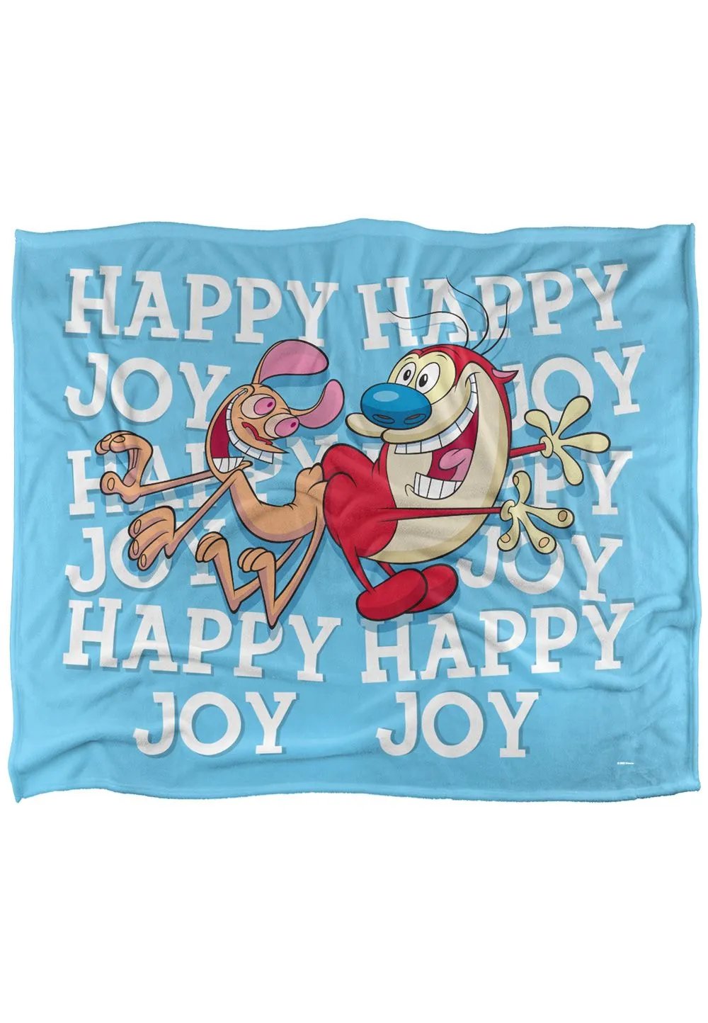 Ren & Stimpy Happy Happy Joy Joy Silky Touch Super Soft Throw Blanket 152 X 127 cm in White