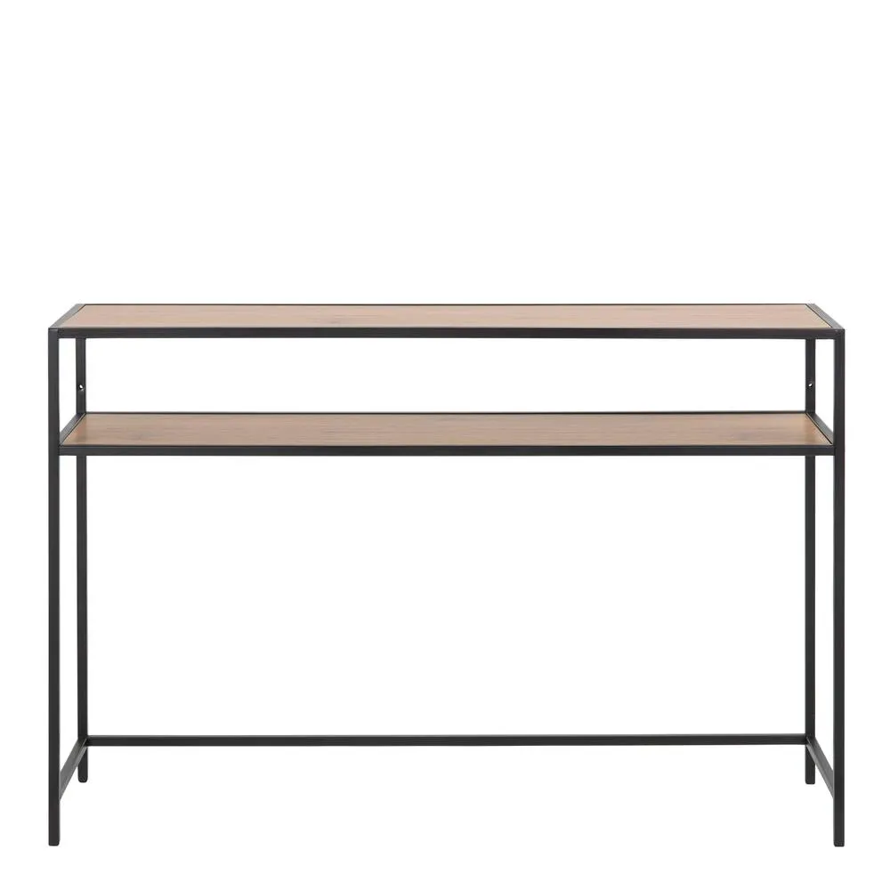 Furniture To Go Seaford Black Metal Console Table With Oak Top 2