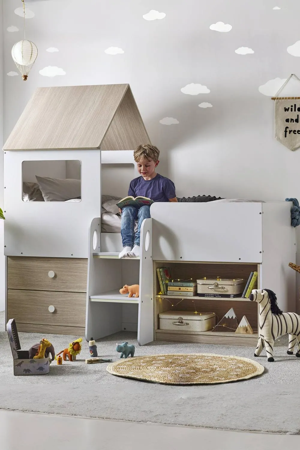 Julian Bowen Orpheus Treehouse Midsleeper Cabin Bed in Natural 1