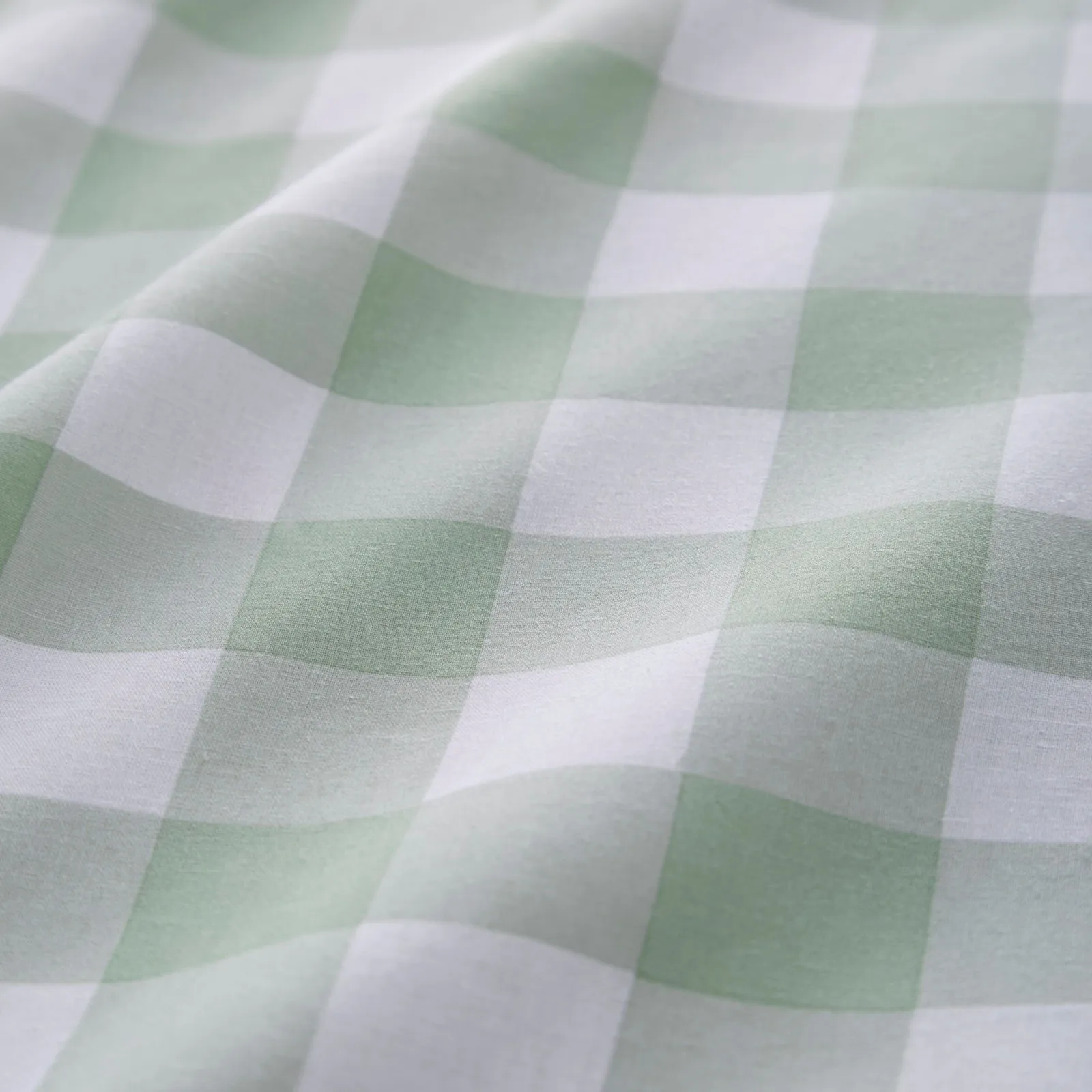 Portfolio Home Gingham Check Bedding Duvet Cover Quilt Set with Pillowcase in Green 3