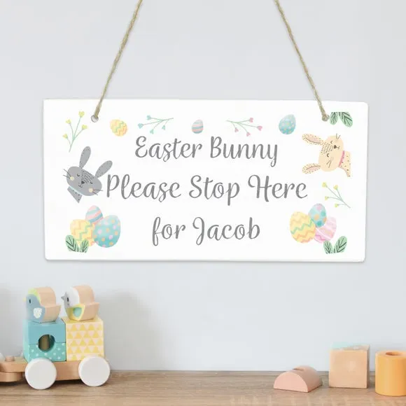 Personalised Easter Springtime Wooden Sign 4