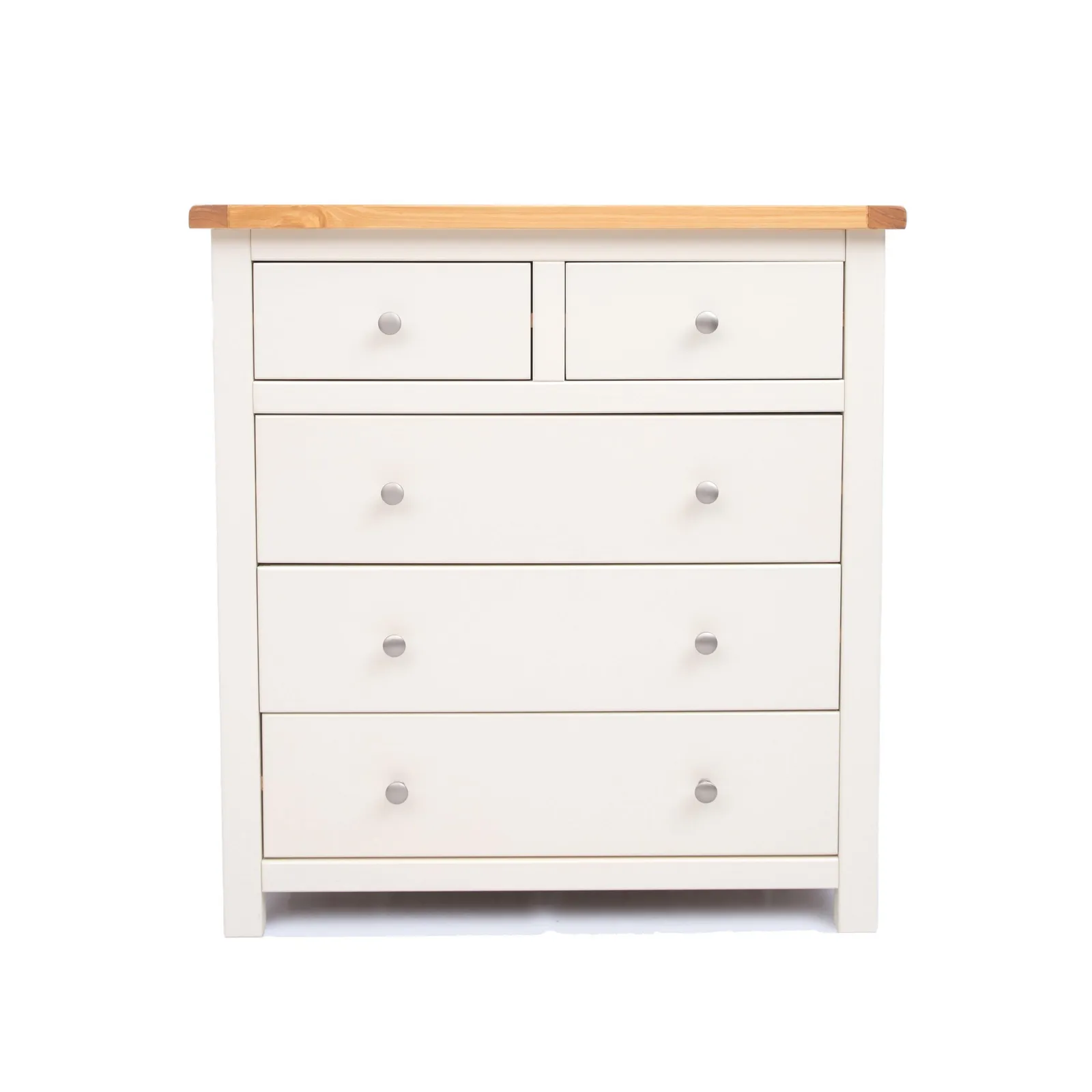 Cabinet Bits Maggiori 5 Drawer Chest of Drawers Chrome Knob in Off-White