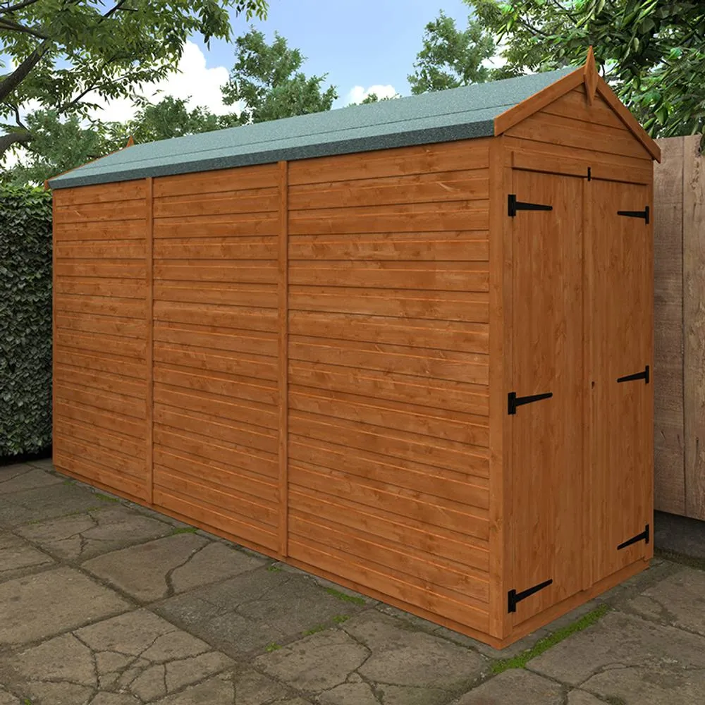 Buttercup Farm 12x4 Flex Apex Double Door Windowless 12mm Flex - L353.8xW115xH209 cm in Burnt Orange 2