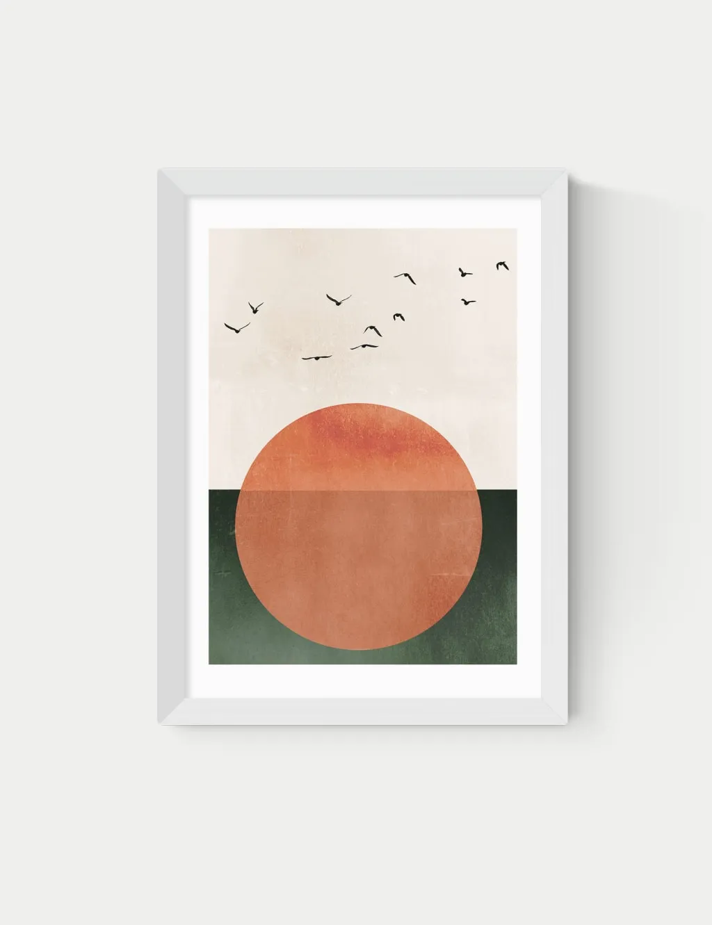 East End Prints Rising Sun Framed Art White
