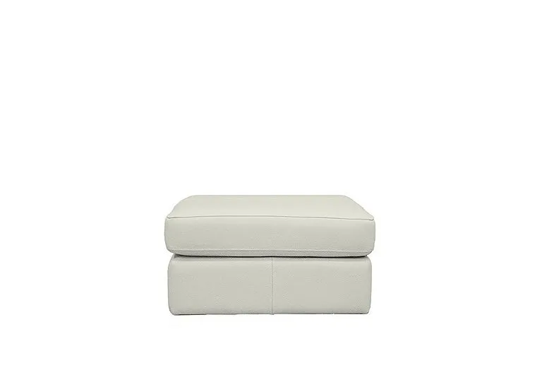Seattle Leather Storage Footstool - Oxford Chalk