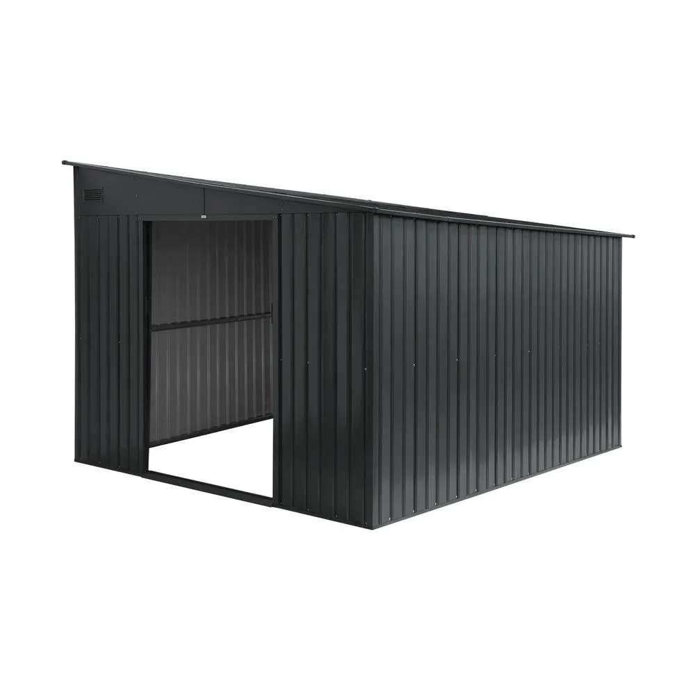sweeek Steel garden shed 8.96m² with anchoring kit in Dark Grey 3