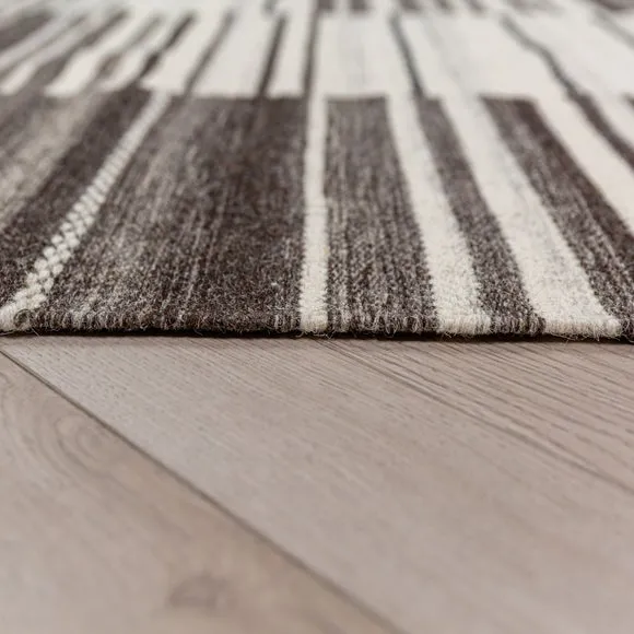 Marlin Striped Geometric Wool Rug 4