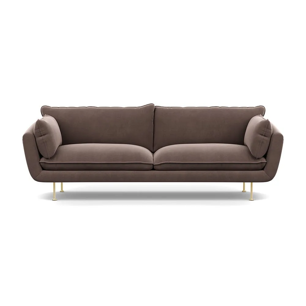 Heal's Allora 4 Seater Sofa Smart Velvet Mouse Brass Feet
