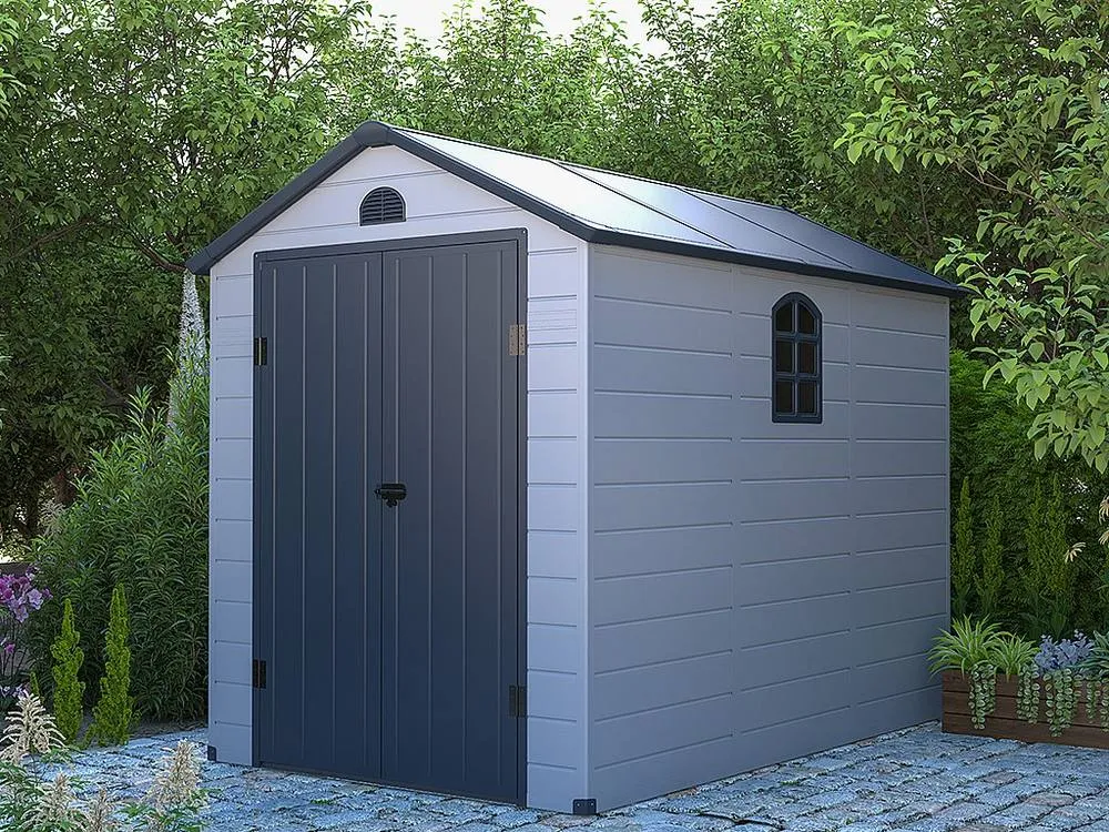 Vente-unique Grey Resin Garden Shed - 5.32 M² - CESIO in Light Grey