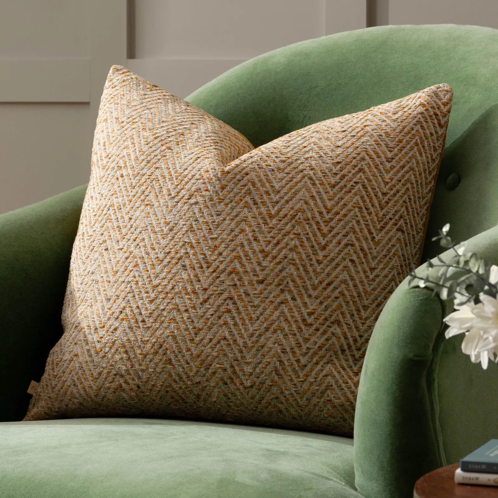 Wylder Croft Twill Woven Cushion in Yellow 1