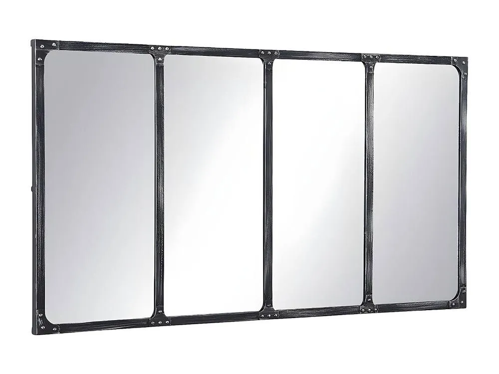 Vente-unique Industrial Iron Window Mirror - W. 140 X H. 75 Cm - Black - MAASTRICHT 5