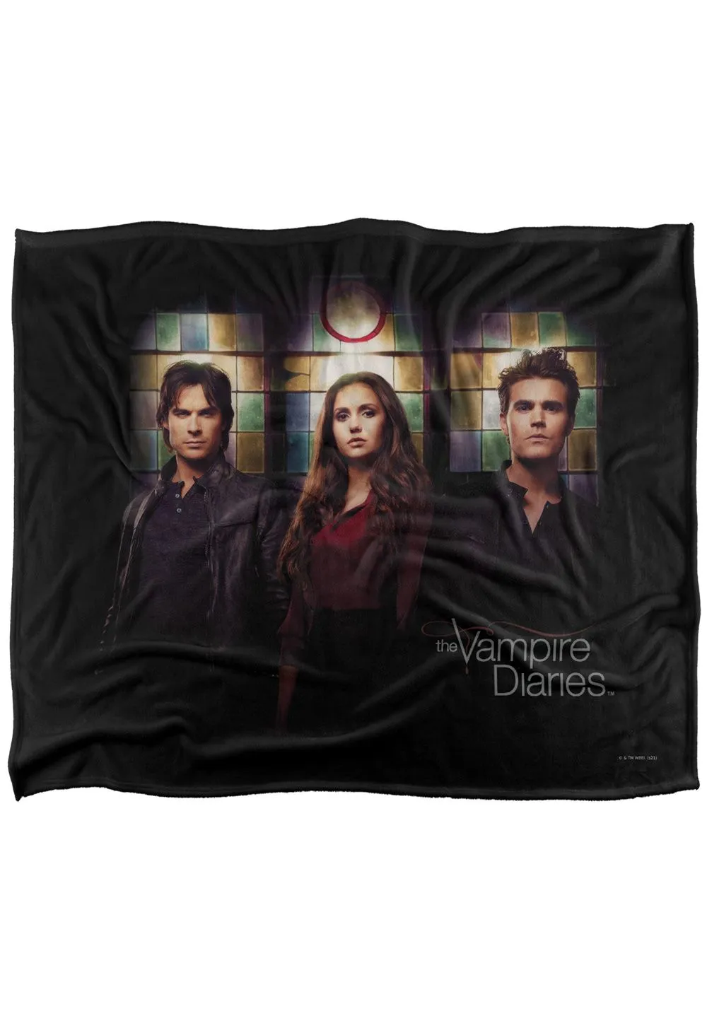 Warner Brothers Vampire Diaries Stained Windows Silky Touch Super Soft Throw Blanket in White