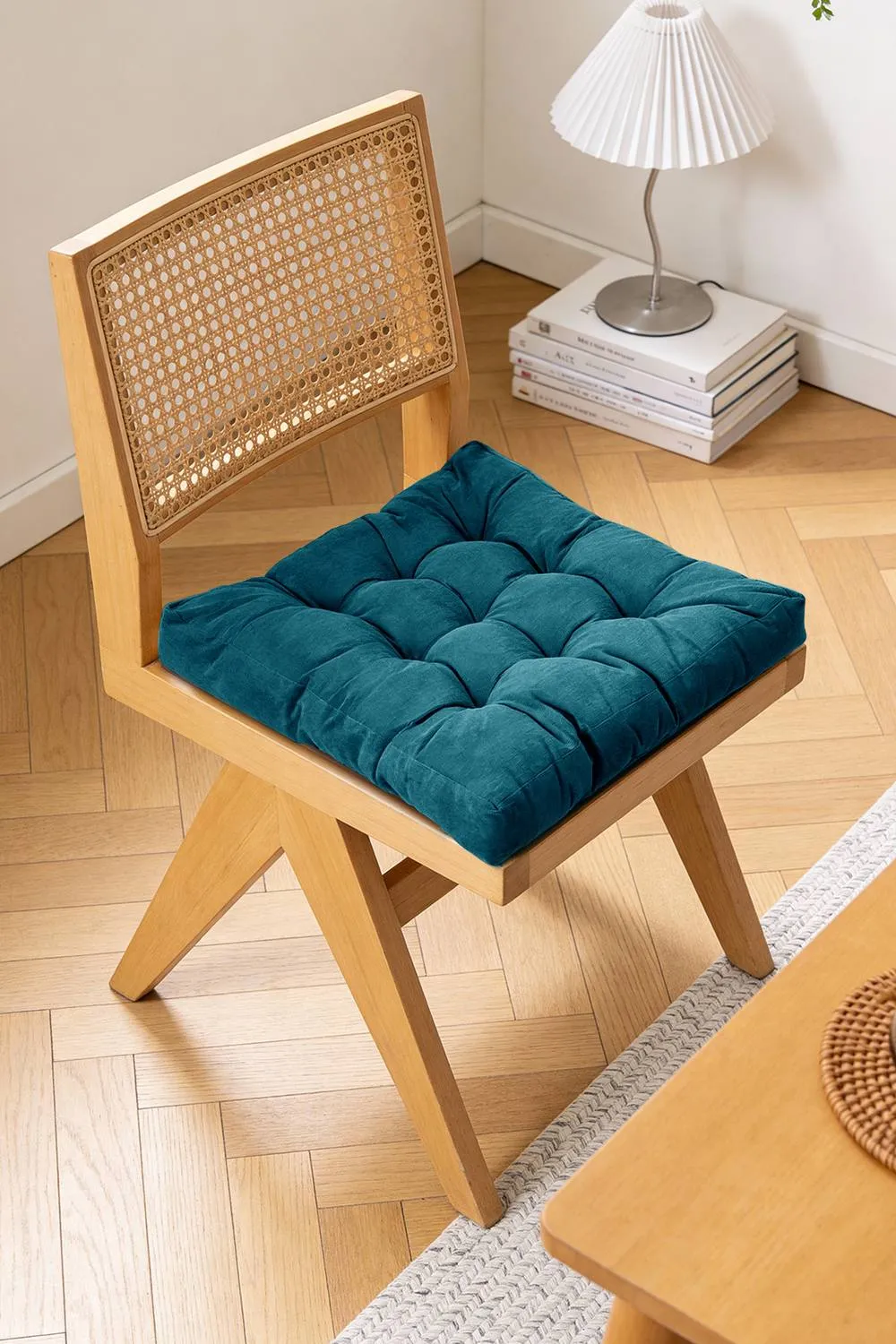 Corduroy Comfort Padded Seat Chair Cushion in Teal