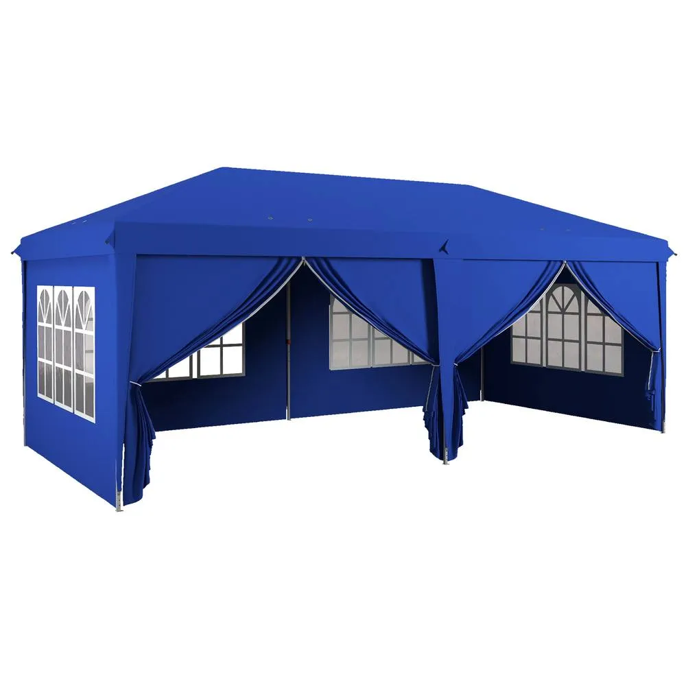OUTSUNNY 3x6m Pop Up Gazebo Canopy Marquee w/ Carry Bag, Blue 2