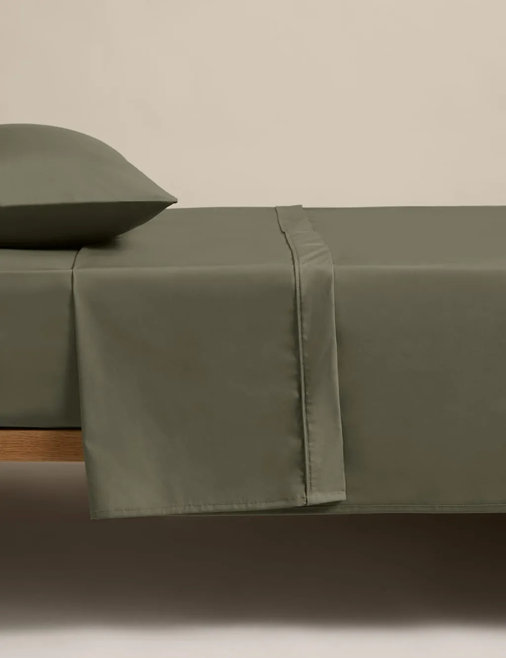 M&S Egyptian Cotton 230 Thread Count Flat Sheet Khaki