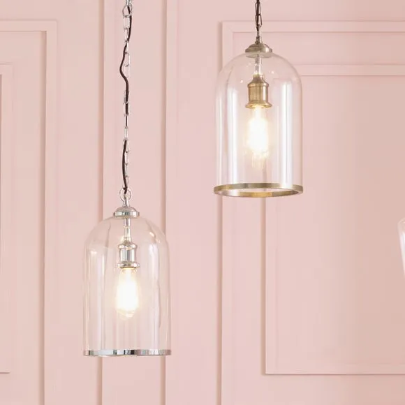 Rimmed Glass Cloche Pendant Light 2