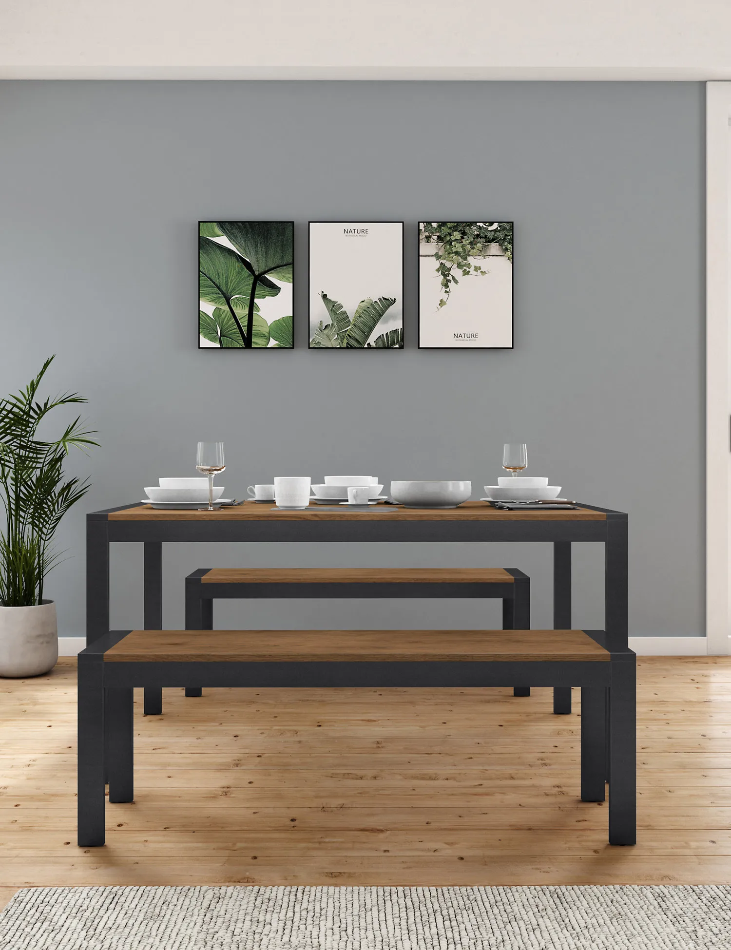 M&S Brookland Dining Table with Benches