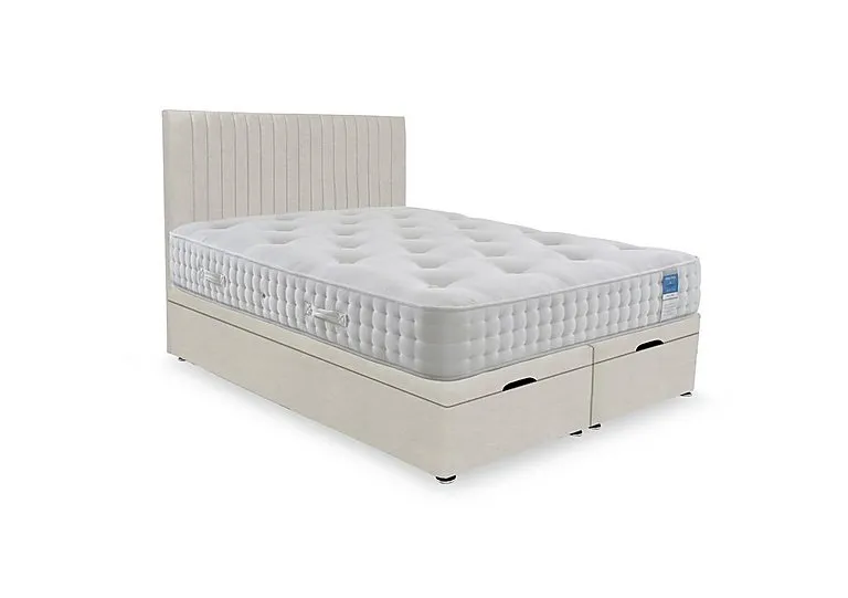 Ortho 2000 Manual End Ottoman Divan Set - Super King - Plush Ecru